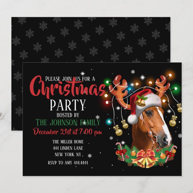 Horse Reindeer             Invitation (Front/Back)