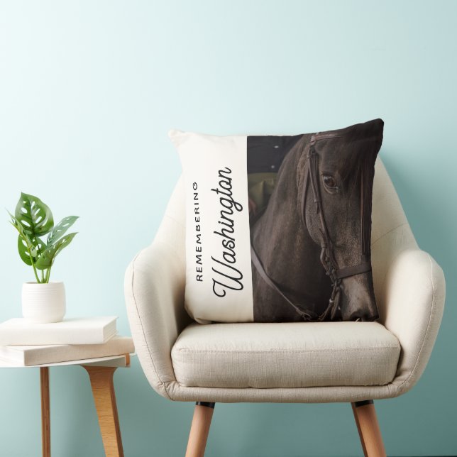 Horse Remembrance Equine Memorial Photo Throw Pillow (Chair)
