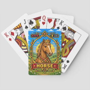 Horse Retro 8-Bit Pixel Art Poker Cards