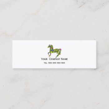 Horse Retro Floral Funky Custom Business Card by roughcollie at Zazzle