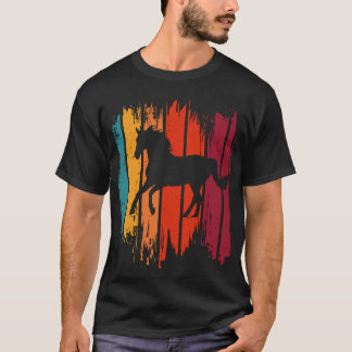 Horse retro vintage in sunset T-Shirt