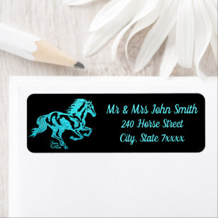 Navy and Coral Zig Zag Wedding Return Address Labels - The Painting Pony
