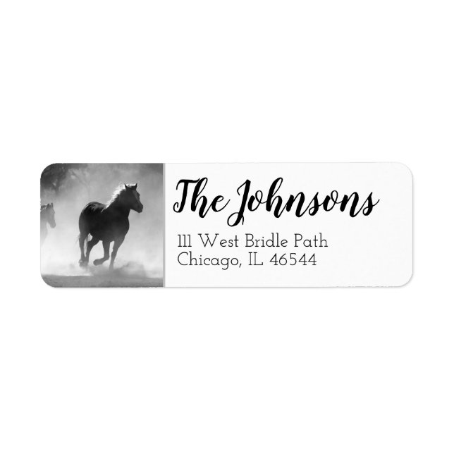 Horse Return Address Labels Custom (Front)