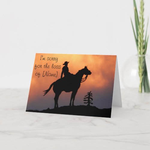 Horse  Rider at Sunset Silhouette Card