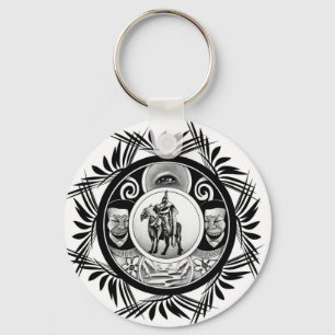 Horse Rider Drawing Keychain