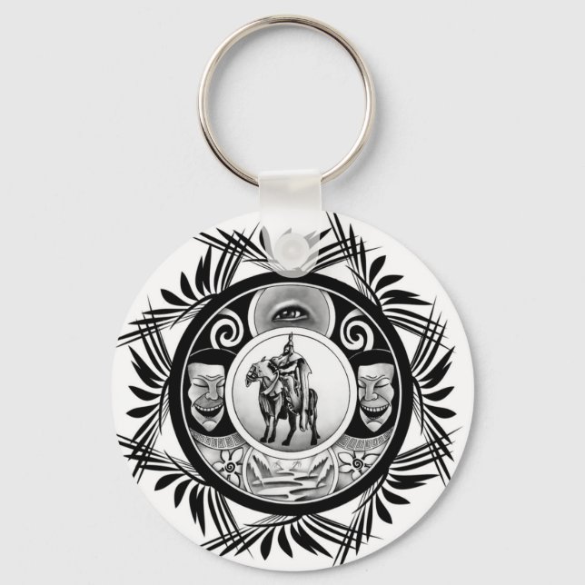 Horse Rider Drawing Keychain (Front)