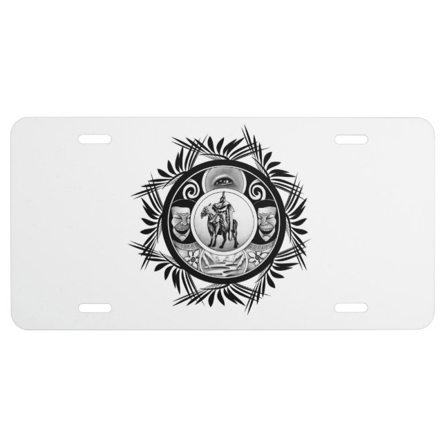 Horse Rider Drawing License Plate (Front)