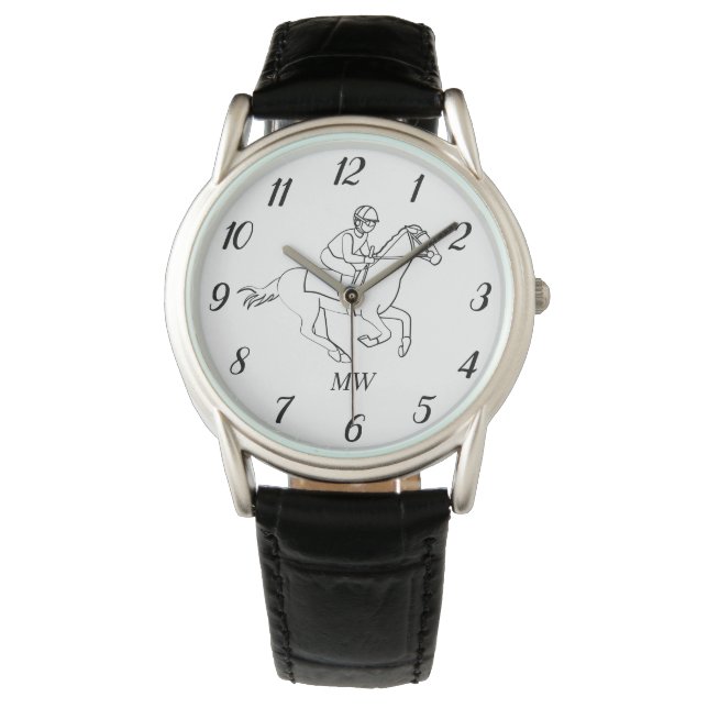 Horse rider Dressage Equestrian Horses Black   Watch (Front)