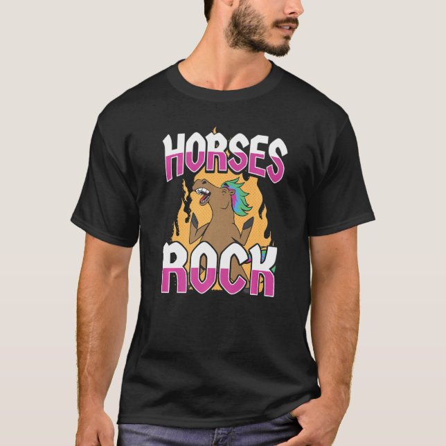 Horse Rider  Horses Rock  Horseback Riding T-Shirt (Front)