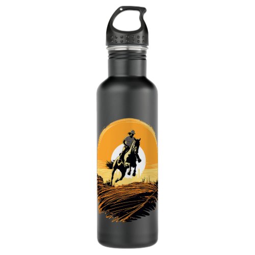 Horse Rider Jumping Hay Bales Horseback Riding Equ Stainless Steel Water Bottle