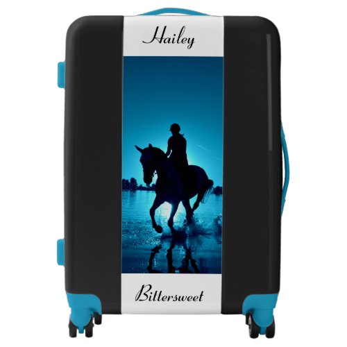 Horse  Rider on the Beach in the Water Luggage