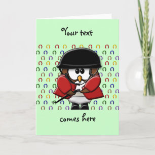 horse rider owls holiday card