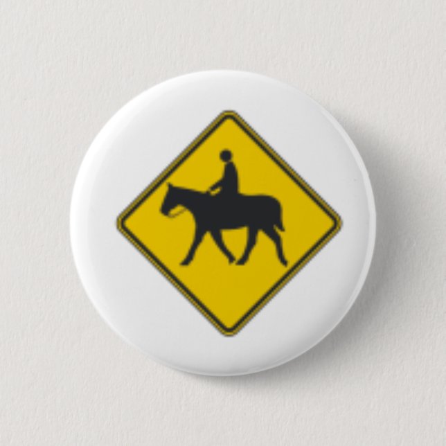 Horse Rider Pinback Button (Front)
