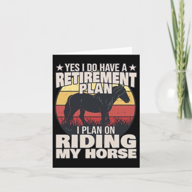 Horse Rider - Retirement Plan - Horseback Riding  Card (Front)