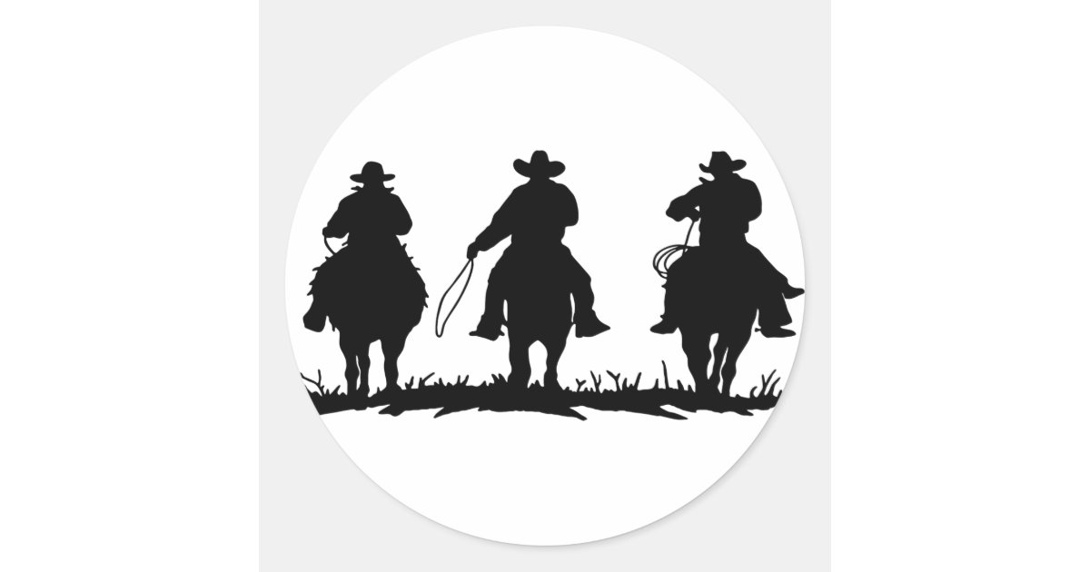 horse riders classic round sticker | Zazzle
