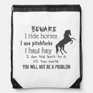 Horse Riders Drawstring Backpack