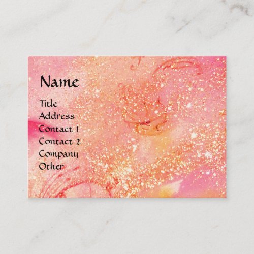 HORSE RIDERS IN NIGHT bright pinkgold sparkles Business Card