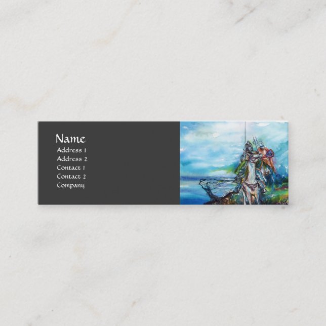HORSE RIDERS IN THE STORM Fantasy Mini Business Card (Front)