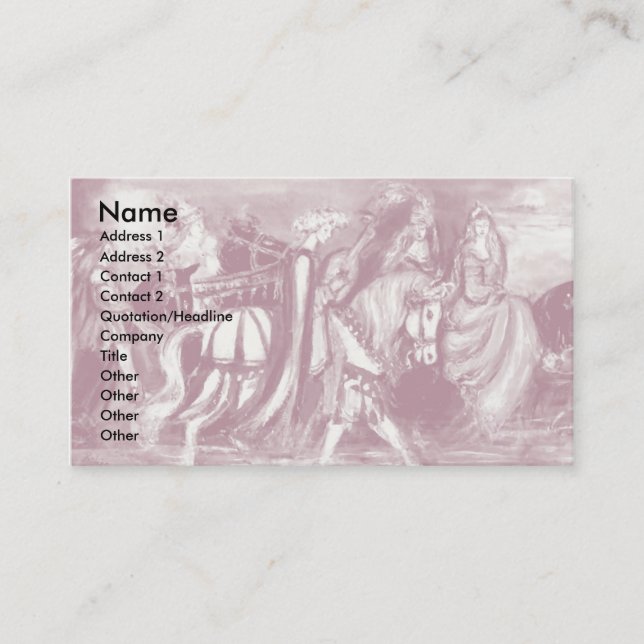 HORSE RIDERS,MUSIC IN NIGHT,Fantasy pink,violet Business Card (Front)