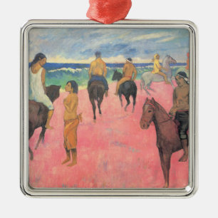 Horse Riders on the Beach in Tahiti (Paul Gaugin) Metal Ornament