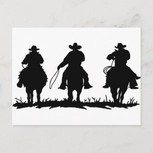 horse riders postcard