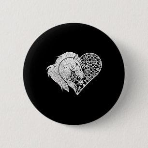Horse Riding Animal Lover Equestrian Heart Love Ho Button