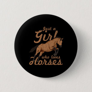 Horse Riding Animal Lover Equestrian Women Girls H Button