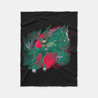 Horse Riding Bangladesh Flag  Fleece Blanket