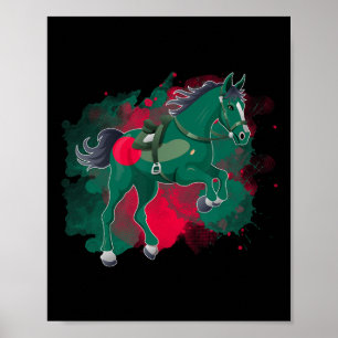 Horse Riding Bangladesh Flag Poster