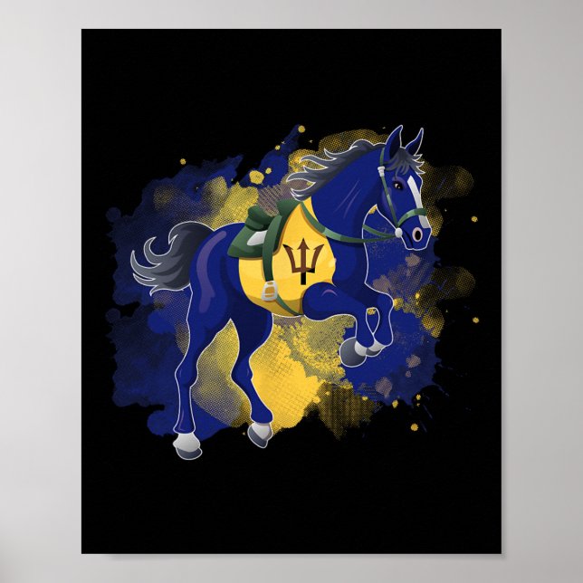 Horse Riding Barbados Flag  Poster (Front)