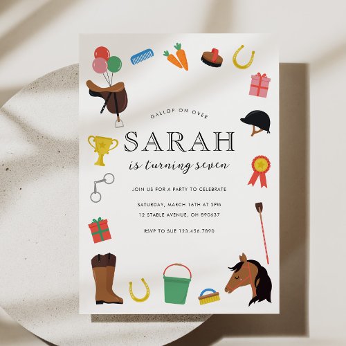 Horse Riding Birthday Party invitation