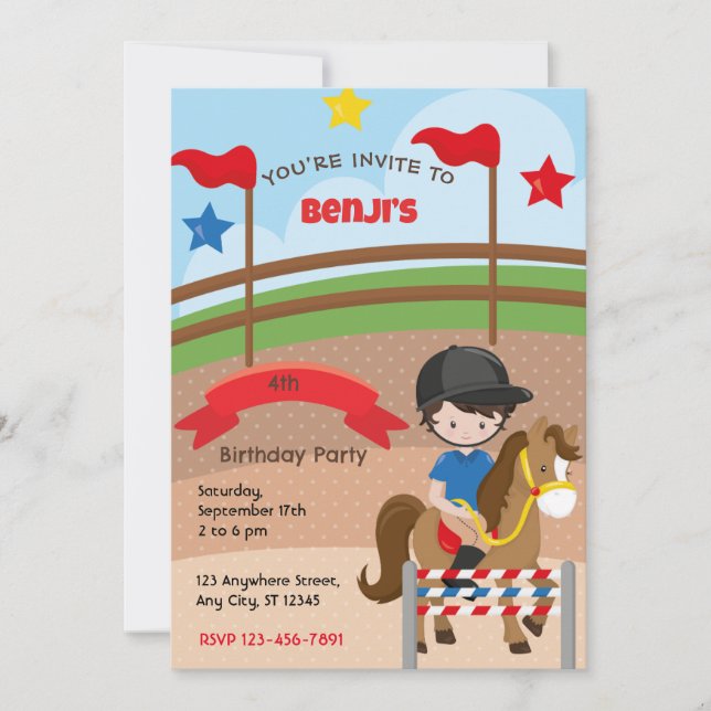 Horse Riding Birthday Party Invitation (Front)