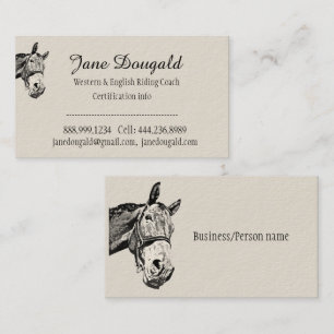 Horse Riding Coach Instructor Trainer Custom Business Card