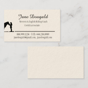 Horse Riding Coach Instructor Trainer Custom  Business Card
