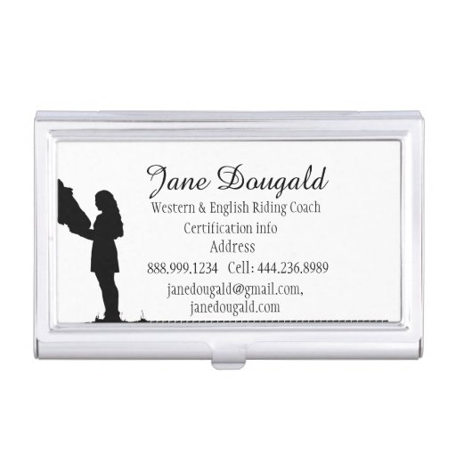 Horse Riding Coach Instructor Trainer Custom  Business Card Case