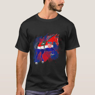 Horse Riding Croatia Flag  T-Shirt