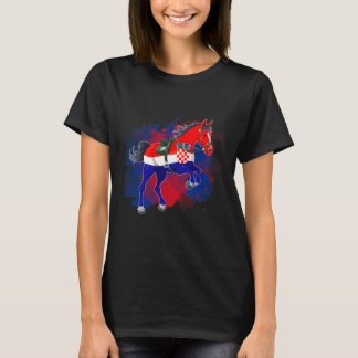 Horse Riding Croatia Flag  T-Shirt
