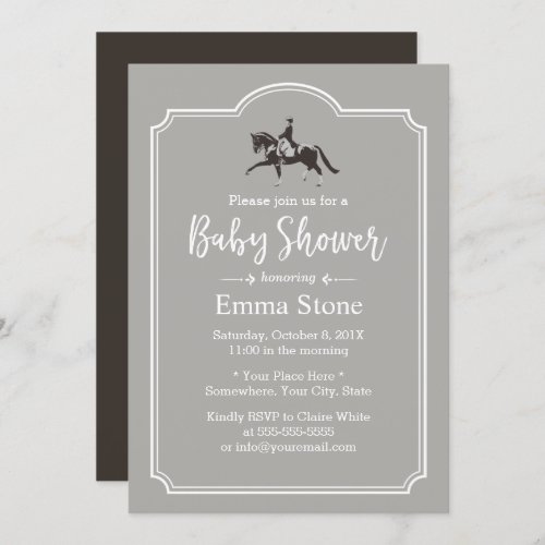 Horse Riding Elegant Equine Baby Shower Invitation