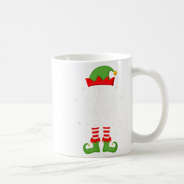 Horse Riding Elf Xmas Family Matching Elf Squad Ch Coffee Mug (Right)