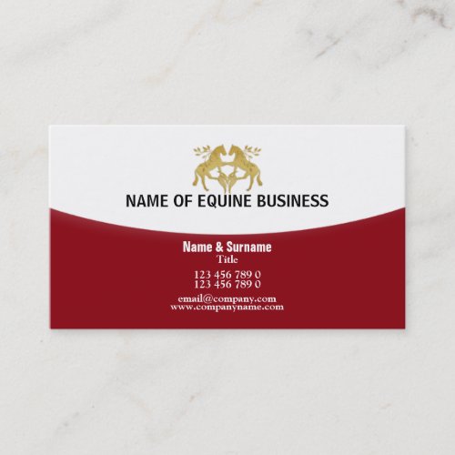 Horse riding equestrian equine business business card
