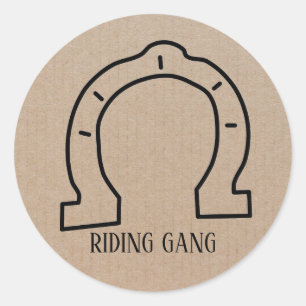 Horse Riding Gang Horseshoe Classic Round Sticker