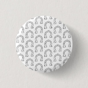 Horse Riding Gang Horseshoe Print  Button