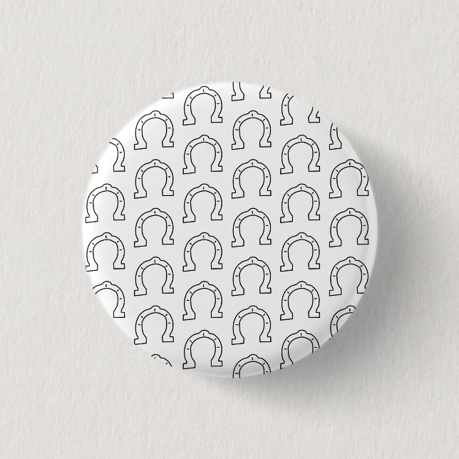 Horse Riding Gang Horseshoe Print  Button (Front)