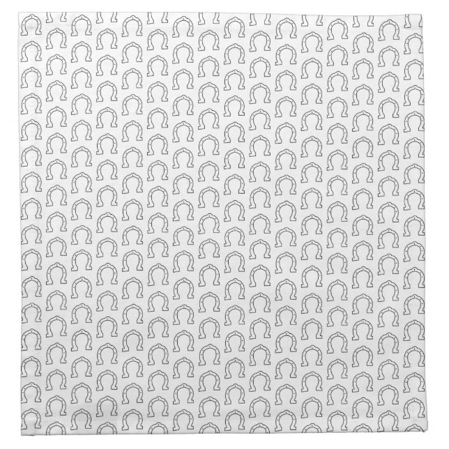 Horse Riding Gang Horseshoe Print Cloth Napkin (Front)