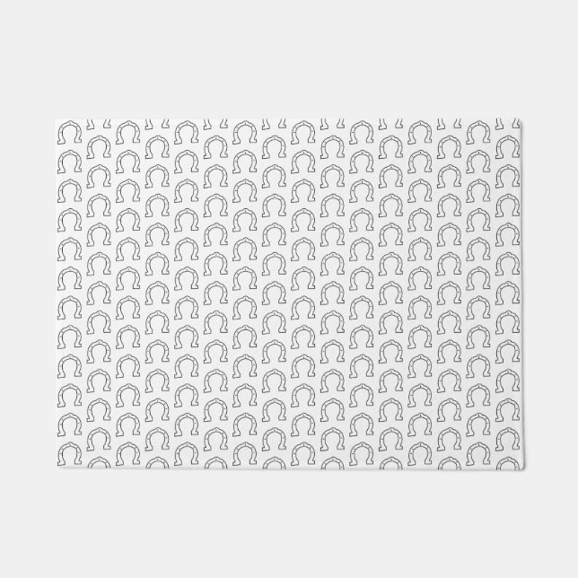 Horse Riding Gang Horseshoe Print  Doormat (Front)