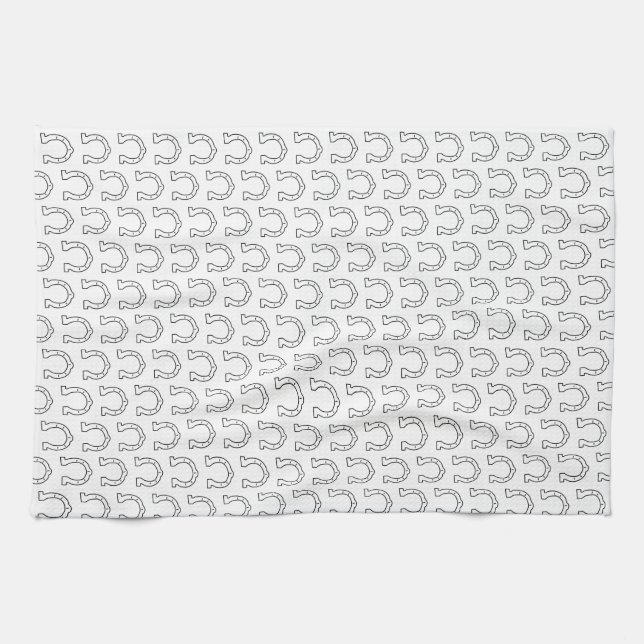 Horse Riding Gang Horseshoe Print  Kitchen Towel (Horizontal)