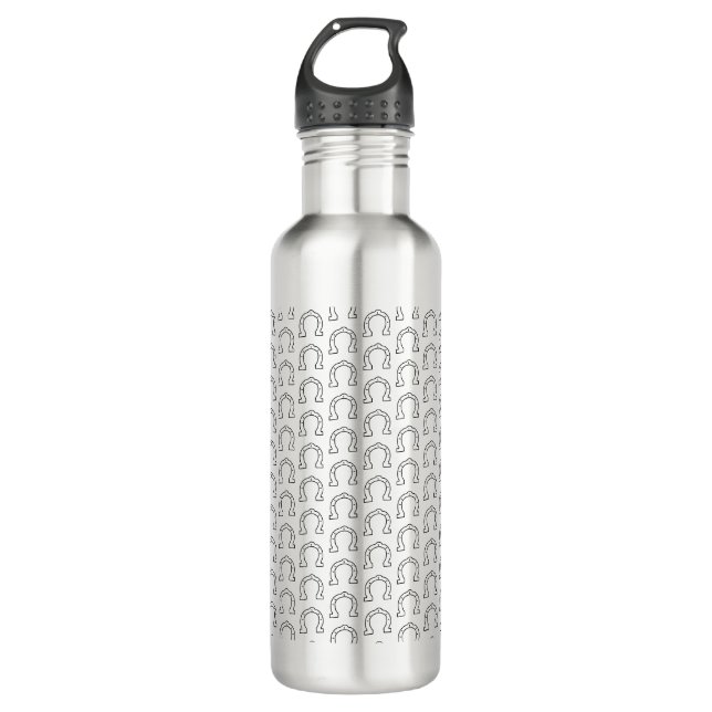 Horse Riding Gang Horseshoe Print  Stainless Steel Water Bottle (Front)