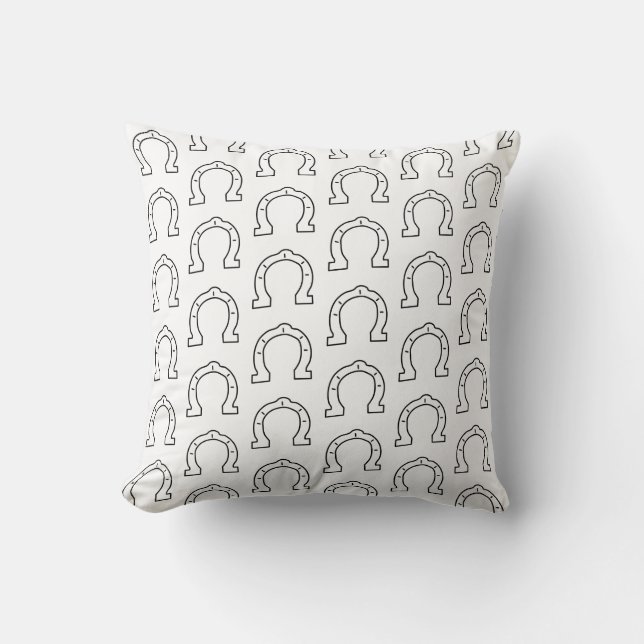 Horse Riding Gang Horseshoe Print  Throw Pillow (Front)