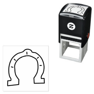Horse Riding Gang Horseshoe Self-inking Stamp