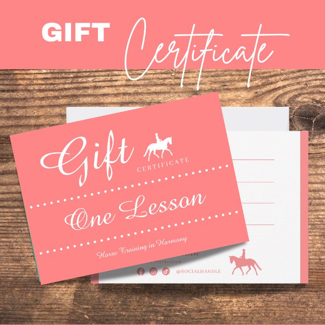 Horse Riding Gift Certificate Gift Card (Horse Riding Gift Certificate Gift Card)